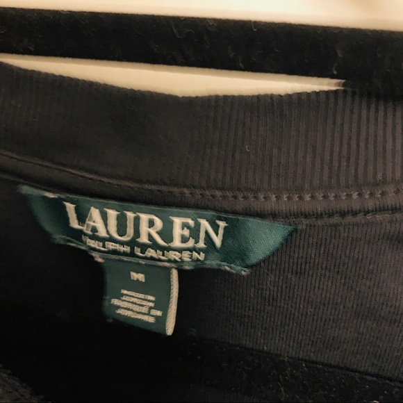 Y2K Ralph Lauren black short sleeve boat neck top M - Picture 6 of 6